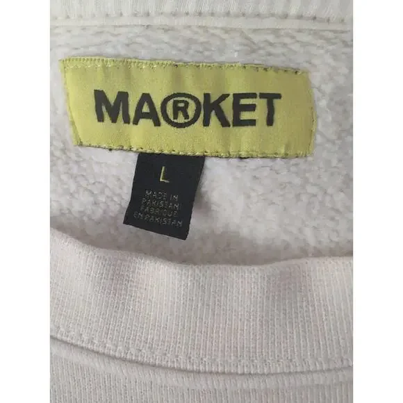 MARKET Collegiate Logo Pullover Light Yellow Streetwear L - Picture 5 of 6